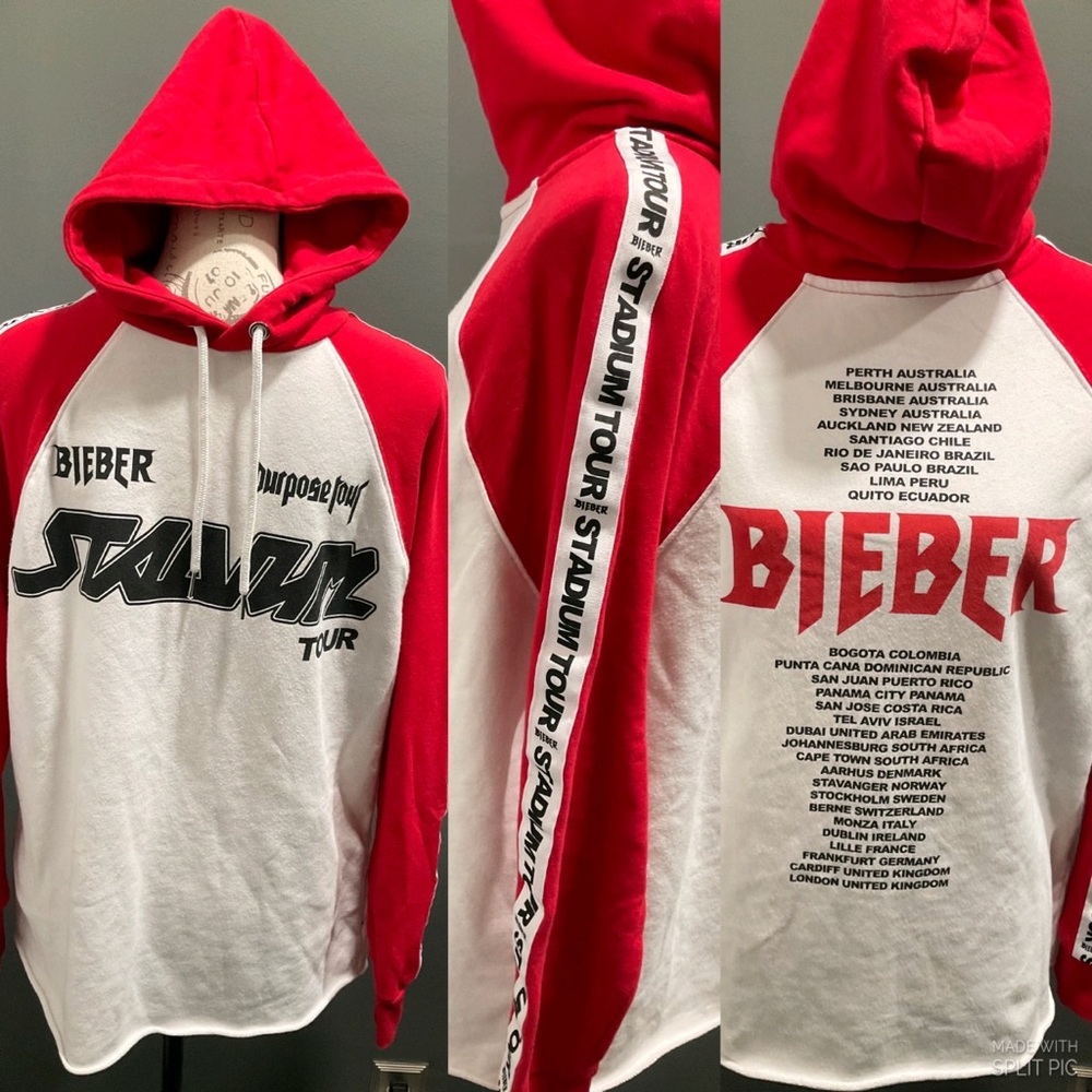 NWOT BIEBER STADIUM TOUR PULLOVER‎ HOODIE BY DIVIDED